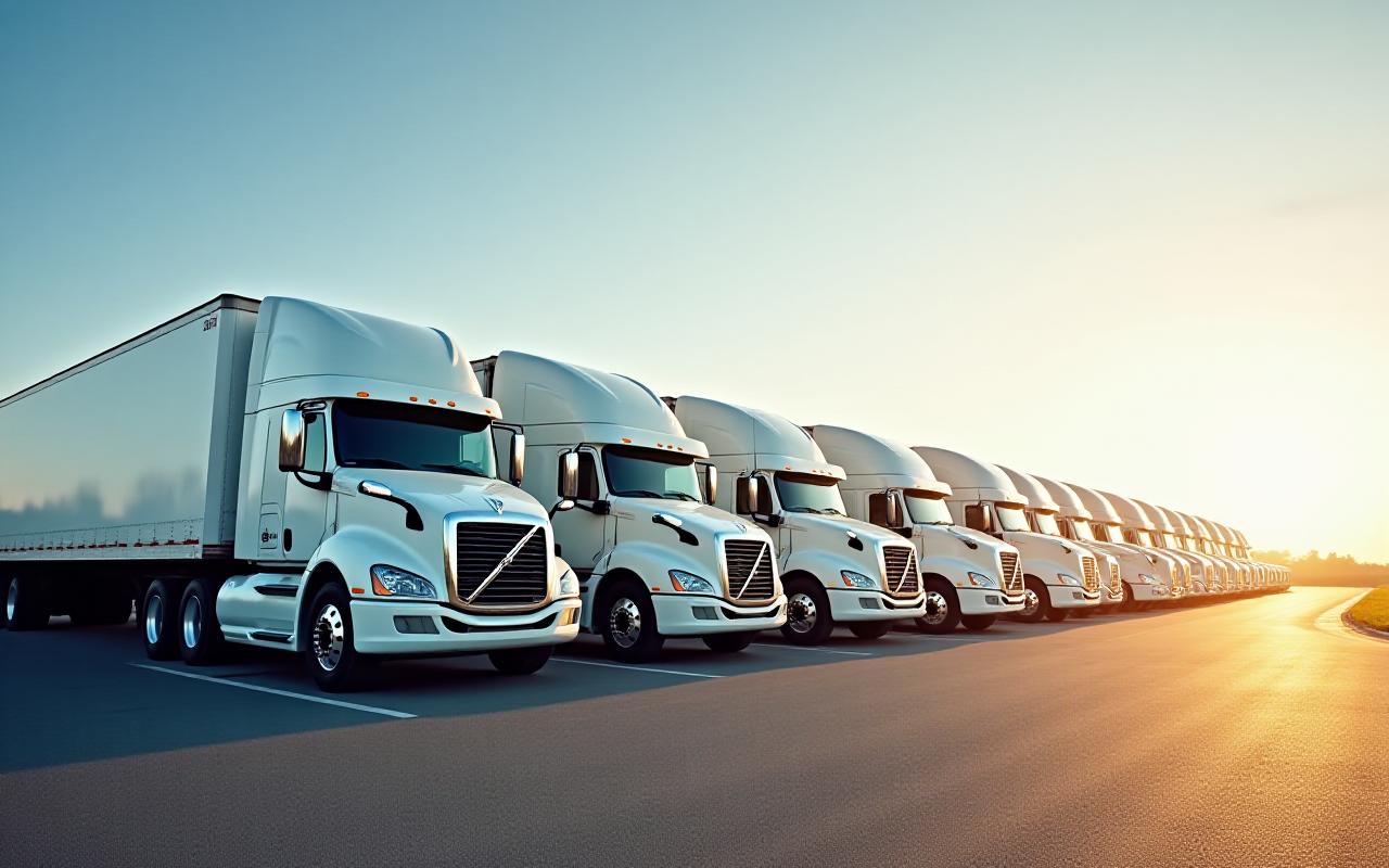 Fleet of C. P. Distribution Services, Inc. delivery trucks in North Carolina